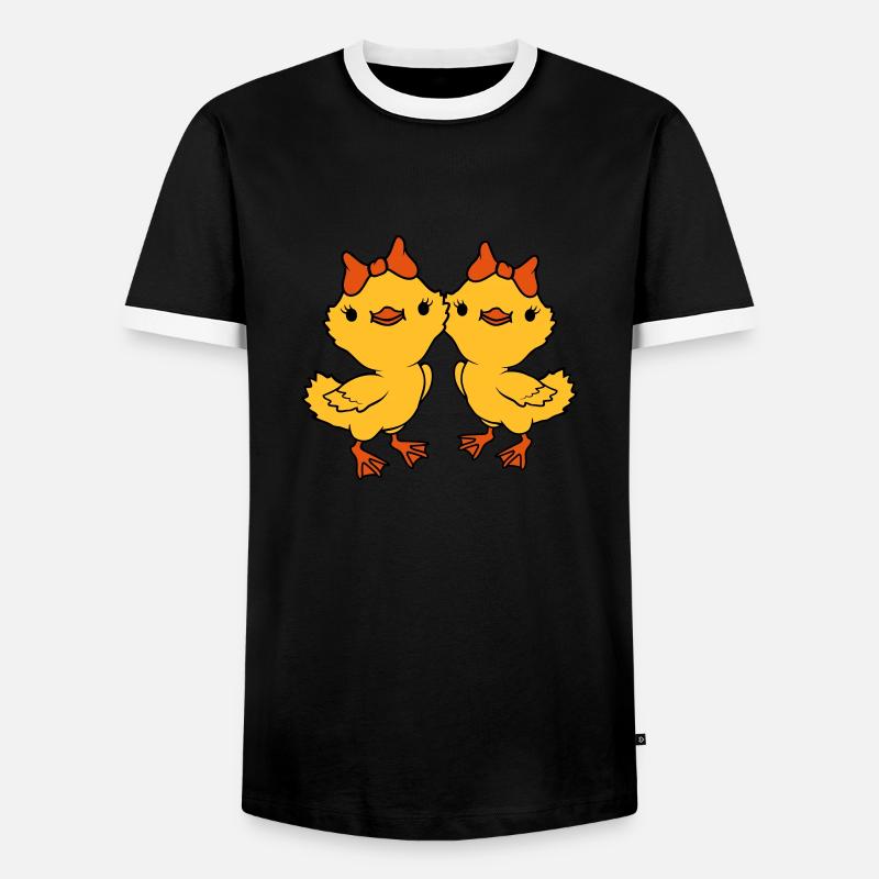 2 Chicks Team Freunde - Männer Kontrast-T-Shirt - Schwarz/Weiß