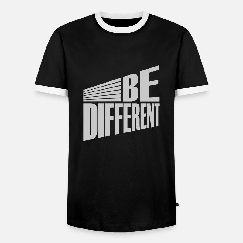 Be different Logo Design - Männer Kontrast-T-Shirt - Schwarz/Weiß