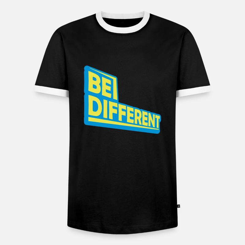 Be different Logo Design - Men's Ringer Shirt - black/white