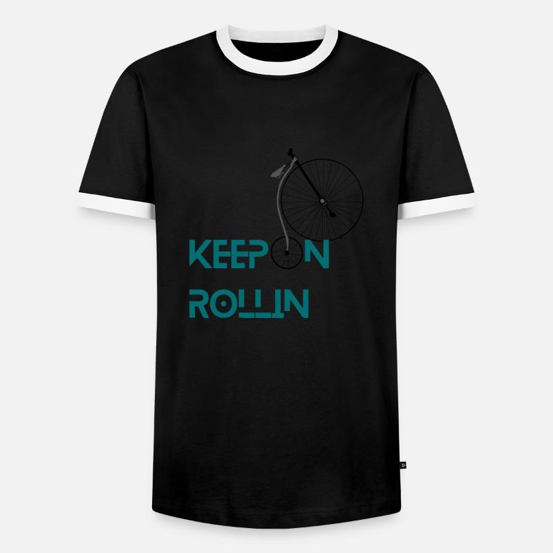 Keep On Rollin - Männer Kontrast-T-Shirt - Schwarz/Weiß