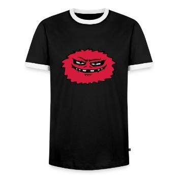 Bande dessinée Hairy Evil Monster - T-shirt contrasté Homme - noir/blanc - Devant - AI Model Female 172 light (172cm) & AI Model Male 178 light (178cm)