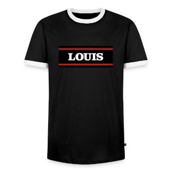 LOUIS - T-shirt contrasté Homme - noir/blanc - Devant - AI Model Female 172 light (172cm) & AI Model Male 178 light (178cm)
