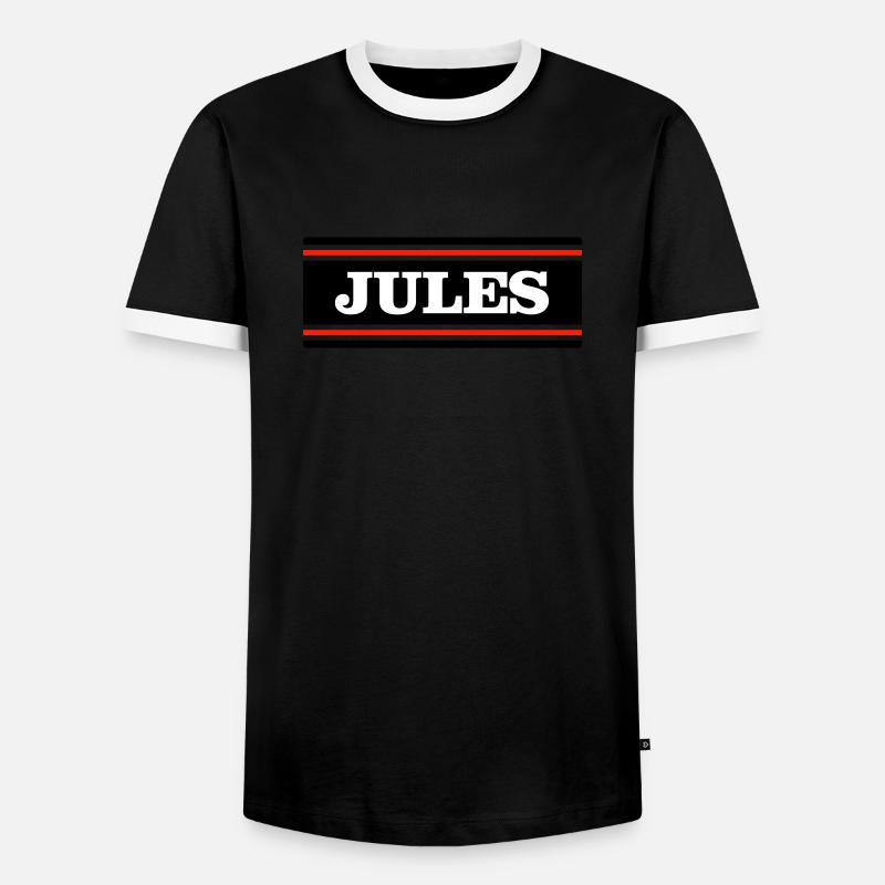 JULES - Männer Kontrast-T-Shirt - Schwarz/Weiß
