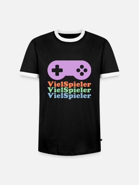 Viel Spieler - Männer Kontrast-T-Shirt - Schwarz/Weiß