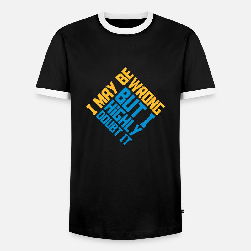 I may be wrong - Männer Kontrast-T-Shirt - Schwarz/Weiß