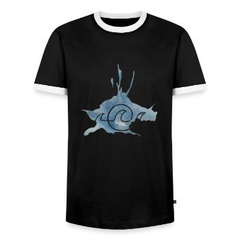 Beach Waves Aquarell - Männer Kontrast-T-Shirt - Schwarz/Weiß - Vorne - AI Model Female 172 light (172cm) & AI Model Male 178 light (178cm)