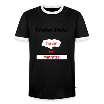 Flotter Dreier - Traum Ich Matratze - Männer Kontrast-T-Shirt - Schwarz/Weiß - Vorne - AI Model Female 172 light (172cm) & AI Model Male 178 light (178cm)