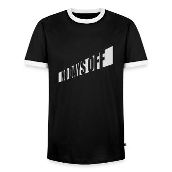 pas de jours de congé devis - T-shirt contrasté Homme - noir/blanc - Devant - AI Model Female 172 light (172cm) & AI Model Male 178 light (178cm)