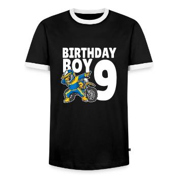 Motocross Bike Boy Tee 9 Years Old T Shirt - Men's Ringer Shirt - black/white - Front - AI Model Female 172 light (172cm) & AI Model Male 178 light (178cm)