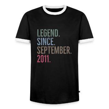 Légende depuis septembre 2011 - T-shirt contrasté Homme - noir/blanc - Devant - AI Model Female 172 light (172cm) & AI Model Male 178 light (178cm)