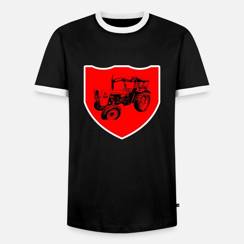 Traktor - Männer Kontrast-T-Shirt - Schwarz/Weiß