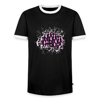 witzig statement spruch großkatze geschenkidee - Männer Kontrast-T-Shirt - Schwarz/Weiß - Vorne - AI Model Female 172 light (172cm) & AI Model Male 178 light (178cm)