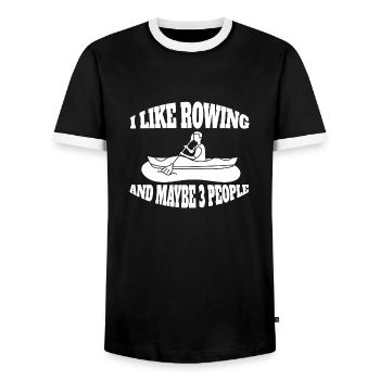 Rower funny saying rowing club rowing rower - Men's Ringer Shirt - black/white - Front - AI Model Female 172 light (172cm) & AI Model Male 178 light (178cm)