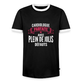 cardiologue parfaite / humour cardiologue - T-shirt contrasté Homme - noir/blanc - Devant - AI Model Female 172 light (172cm) & AI Model Male 178 light (178cm)