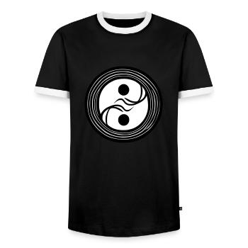 Yin Yang Signe Symbole Paix Bonheur Vecteur 4 - T-shirt contrasté Homme - noir/blanc - Devant - AI Model Female 172 light (172cm) & AI Model Male 178 light (178cm)