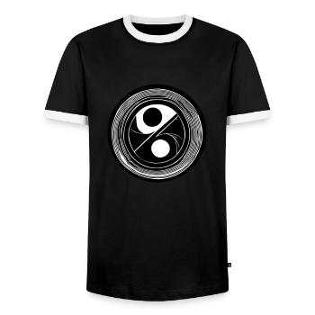 Yin Yang Signe Symbole Paix Bonheur Vecteur 15 - T-shirt contrasté Homme - noir/blanc - Devant - AI Model Female 172 light (172cm) & AI Model Male 178 light (178cm)