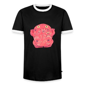 Saumon crapaud-grenouille - T-shirt contrasté Homme - noir/blanc - Devant - AI Model Female 172 light (172cm) & AI Model Male 178 light (178cm)