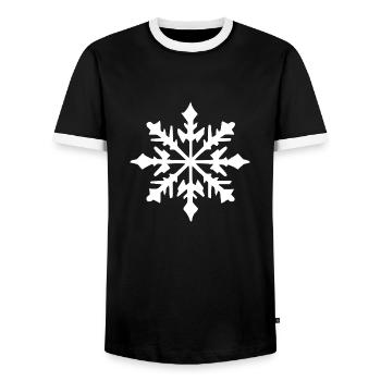 Snowflake Snow Winter Christmas Cold 9 - Men's Ringer Shirt - black/white - Front - AI Model Female 172 light (172cm) & AI Model Male 178 light (178cm)