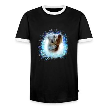 koala ,blau,graffiti,malerei,koalabär, brush - Männer Kontrast-T-Shirt - Schwarz/Weiß - Vorne - AI Model Female 172 light (172cm) & AI Model Male 178 light (178cm)