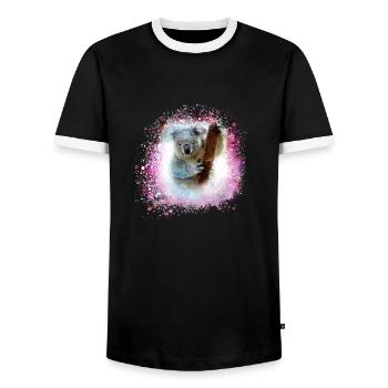 koala ,pink,graffiti,malerei,koalabär, brush - Männer Kontrast-T-Shirt - Schwarz/Weiß - Vorne - AI Model Female 172 light (172cm) & AI Model Male 178 light (178cm)