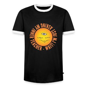 Third Eye - Drittes Auge - 3rd Eye lustiges TShirt - Männer Kontrast-T-Shirt - Schwarz/Weiß - Vorne - AI Model Female 172 light (172cm) & AI Model Male 178 light (178cm)