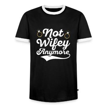 Not Wifey Anymore Ex-Wife Divorce Divorcee - Men's Ringer Shirt - black/white - Front - AI Model Female 172 light (172cm) & AI Model Male 178 light (178cm)