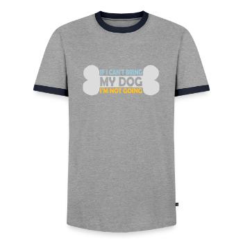 Citation Apportez mon chien - T-shirt contrasté Homme - gris/marine  - Devant - AI Model Female 172 light (172cm) & AI Model Male 178 light (178cm)