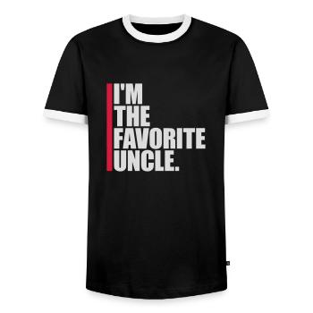 im the favorite uncle - Männer Kontrast-T-Shirt - Schwarz/Weiß - Vorne - AI Model Female 172 light (172cm) & AI Model Male 178 light (178cm)