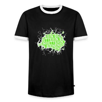 fußspuren gerechtigkeit süß tierschützer katze - Männer Kontrast-T-Shirt - Schwarz/Weiß - Vorne - AI Model Female 172 light (172cm) & AI Model Male 178 light (178cm)