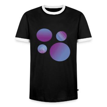 purple blue Planets - Männer Kontrast-T-Shirt - Schwarz/Weiß - Vorne - AI Model Female 172 light (172cm) & AI Model Male 178 light (178cm)