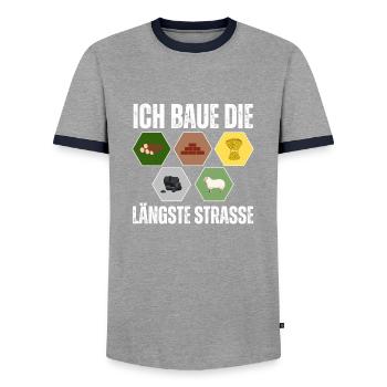 Siedler Schaf Brettspiel Freunde Geschenk - Männer Kontrast-T-Shirt - Grau/Navy  - Vorne - AI Model Female 172 light (172cm) & AI Model Male 178 light (178cm)
