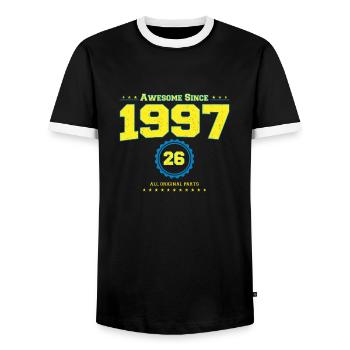 Awesome 1997 Shirt für Männer Frauen 26 Jahre alt 26th - Männer Kontrast-T-Shirt - Schwarz/Weiß - Vorne - AI Model Female 172 light (172cm) & AI Model Male 178 light (178cm)