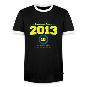 Awesome 2013 Shirt für Männer Frauen 10 Jahre alt 10th - Männer Kontrast-T-Shirt - Schwarz/Weiß - Vorne - AI Model Female 172 light (172cm) & AI Model Male 178 light (178cm)