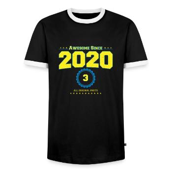 Awesome 2020 Chemise pour Homme Femmes 3 Ans 3ème - T-shirt contrasté Homme - noir/blanc - Devant - AI Model Female 172 light (172cm) & AI Model Male 178 light (178cm)