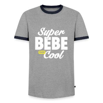 Super bébé / humour bébé / cadeau nouveau-né - T-shirt contrasté Homme - gris/marine  - Devant - AI Model Female 172 light (172cm) & AI Model Male 178 light (178cm)