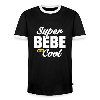 Super bébé / humour bébé / cadeau nouveau-né - T-shirt contrasté Homme - noir/blanc - Devant - AI Model Female 172 light (172cm) & AI Model Male 178 light (178cm)