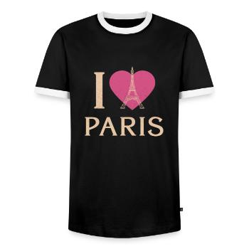 Franzose Paris Frankreich Französisch - Männer Kontrast-T-Shirt - Schwarz/Weiß - Vorne - AI Model Female 172 light (172cm) & AI Model Male 178 light (178cm)