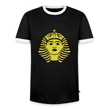 pharaoh - Men's Ringer Shirt - black/white - Front - AI Model Female 172 light (172cm) & AI Model Male 178 light (178cm)