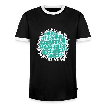 Statement Bday Birthday Clamp Gift Quote - Men's Ringer Shirt - black/white - Front - AI Model Female 172 light (172cm) & AI Model Male 178 light (178cm)