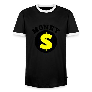 money - Männer Kontrast-T-Shirt - Schwarz/Weiß - Vorne - AI Model Female 172 light (172cm) & AI Model Male 178 light (178cm)