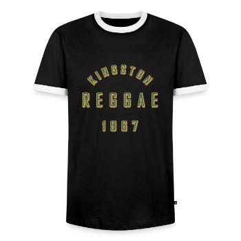 REGGAE 1967 - T-shirt contrasté Homme - noir/blanc - Devant - AI Model Female 172 light (172cm) & AI Model Male 178 light (178cm)