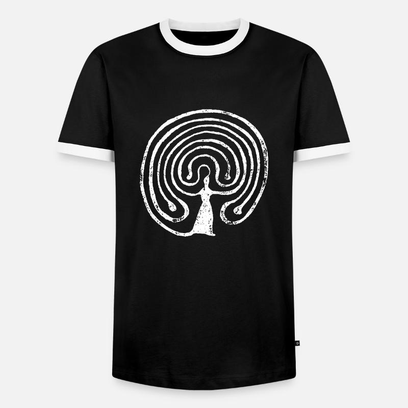 Labyrinth - Men's Ringer Shirt - black/white