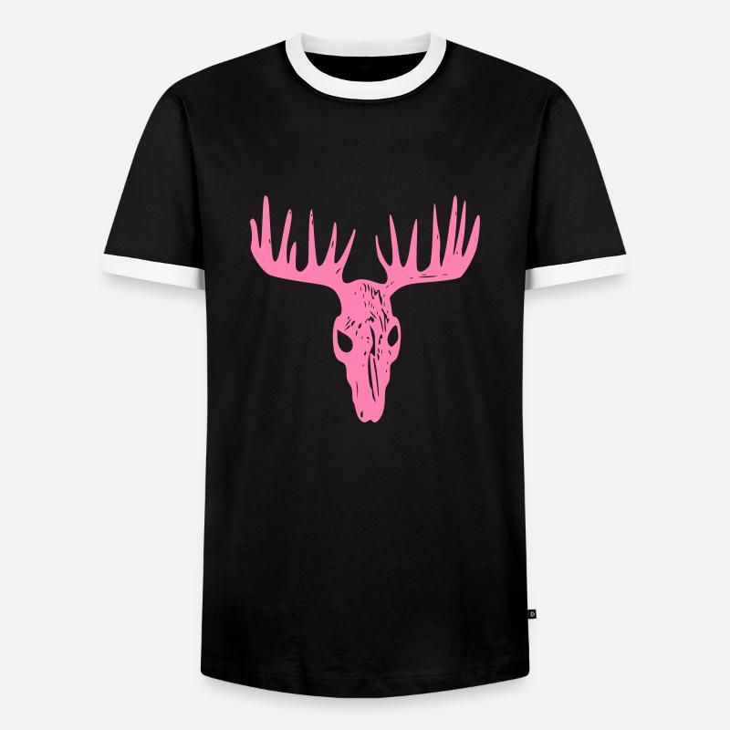 Elchschädel / Elchsake - Männer Kontrast-T-Shirt - Schwarz/Weiß