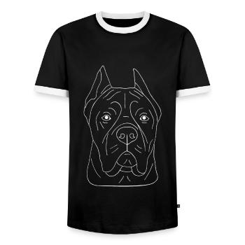 Cane Corso - Männer Kontrast-T-Shirt - Schwarz/Weiß - Vorne - AI Model Female 172 light (172cm) & AI Model Male 178 light (178cm)