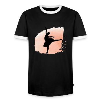 Dancing Dance Music - Männer Kontrast-T-Shirt - Schwarz/Weiß - Vorne - AI Model Female 172 light (172cm) & AI Model Male 178 light (178cm)