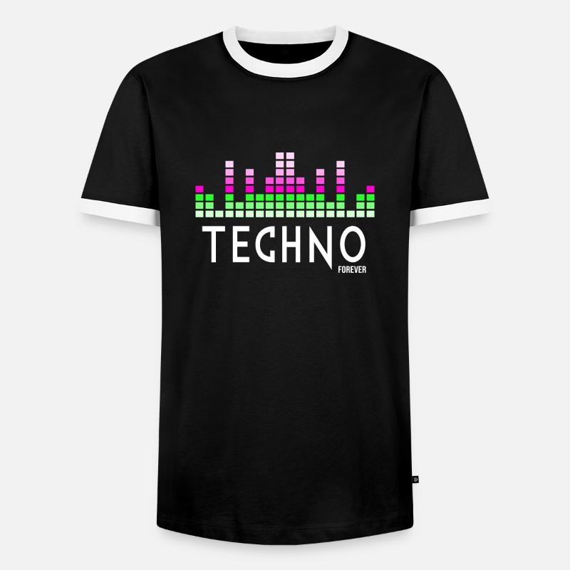 Techno forever - Men's Ringer Shirt - black/white