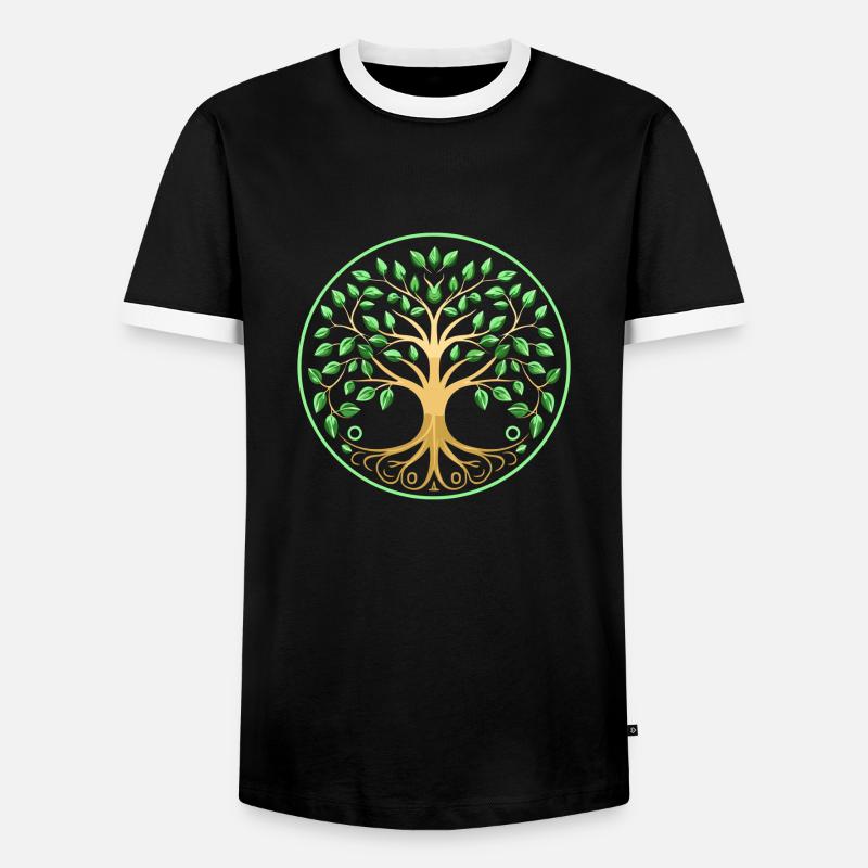 Tree - Men's Ringer Shirt - black/white
