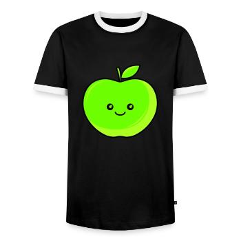pomme - T-shirt contrasté Homme - noir/blanc - Devant - AI Model Female 172 light (172cm) & AI Model Male 178 light (178cm)