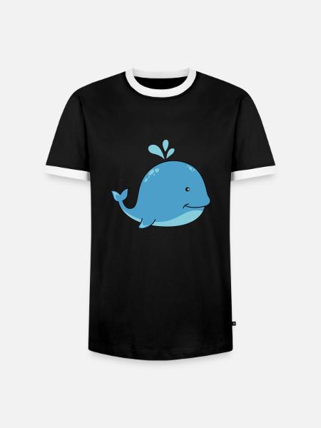 Baleine douce - T-shirt contrasté Homme - noir/blanc