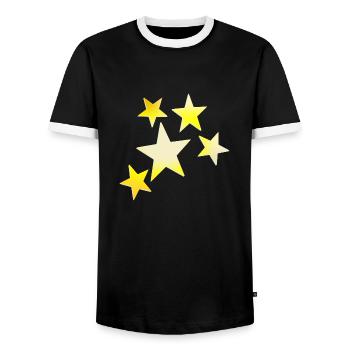 Étoile - T-shirt contrasté Homme - noir/blanc - Devant - AI Model Female 172 light (172cm) & AI Model Male 178 light (178cm)